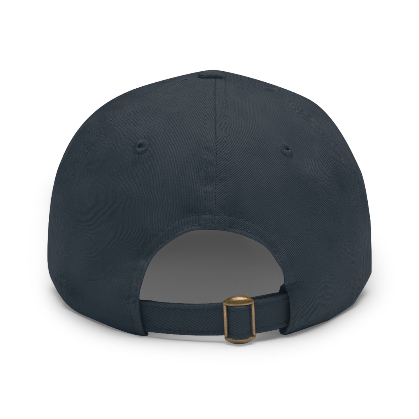 Mustache Barista, Dad Hat with Skull Logo Leather Patch